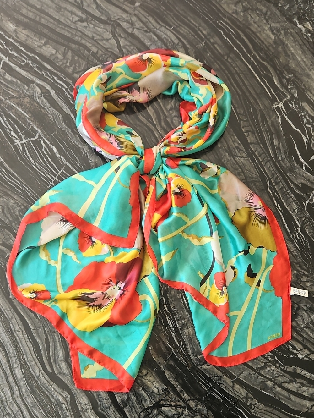 KENZO: Large Floral Silk Scarf